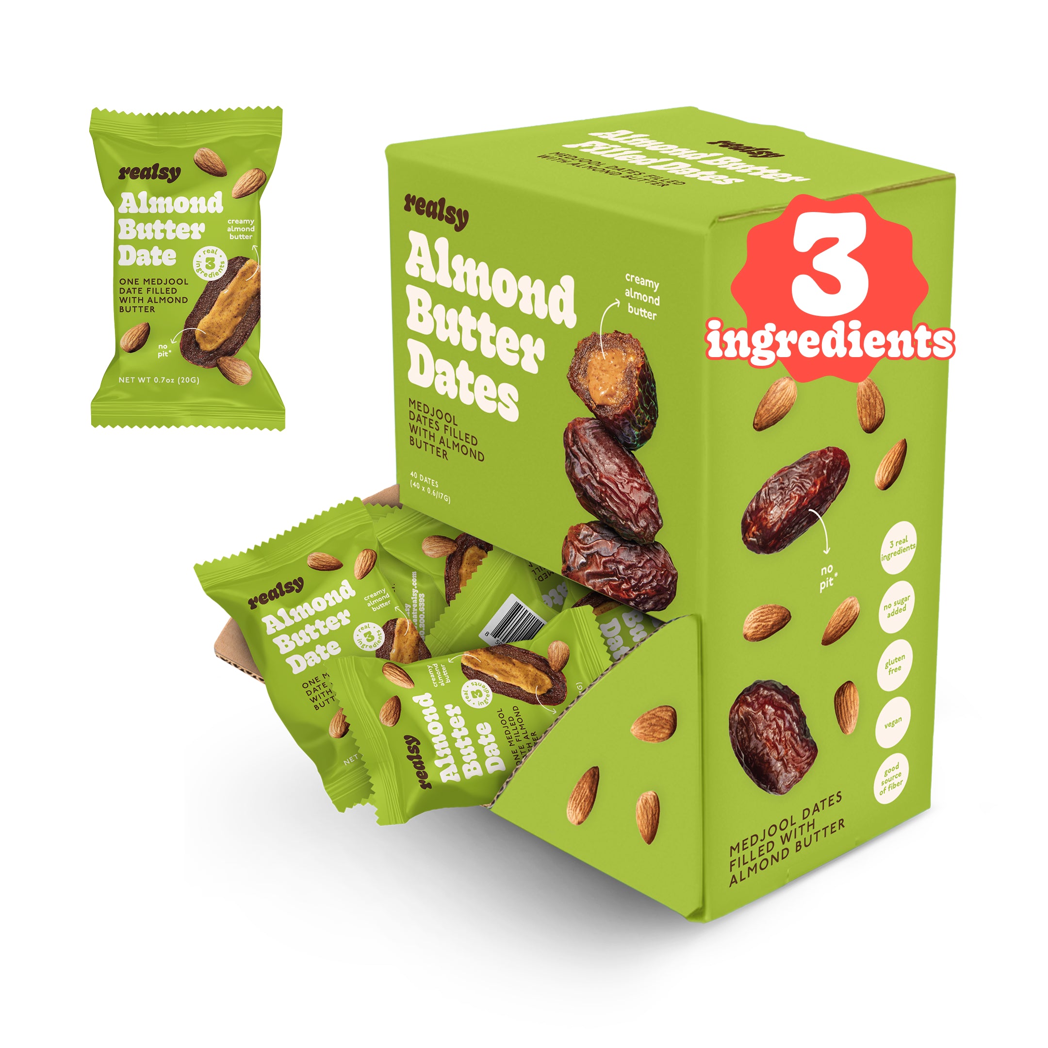 Almond Butter Dates | Individually Wrapped