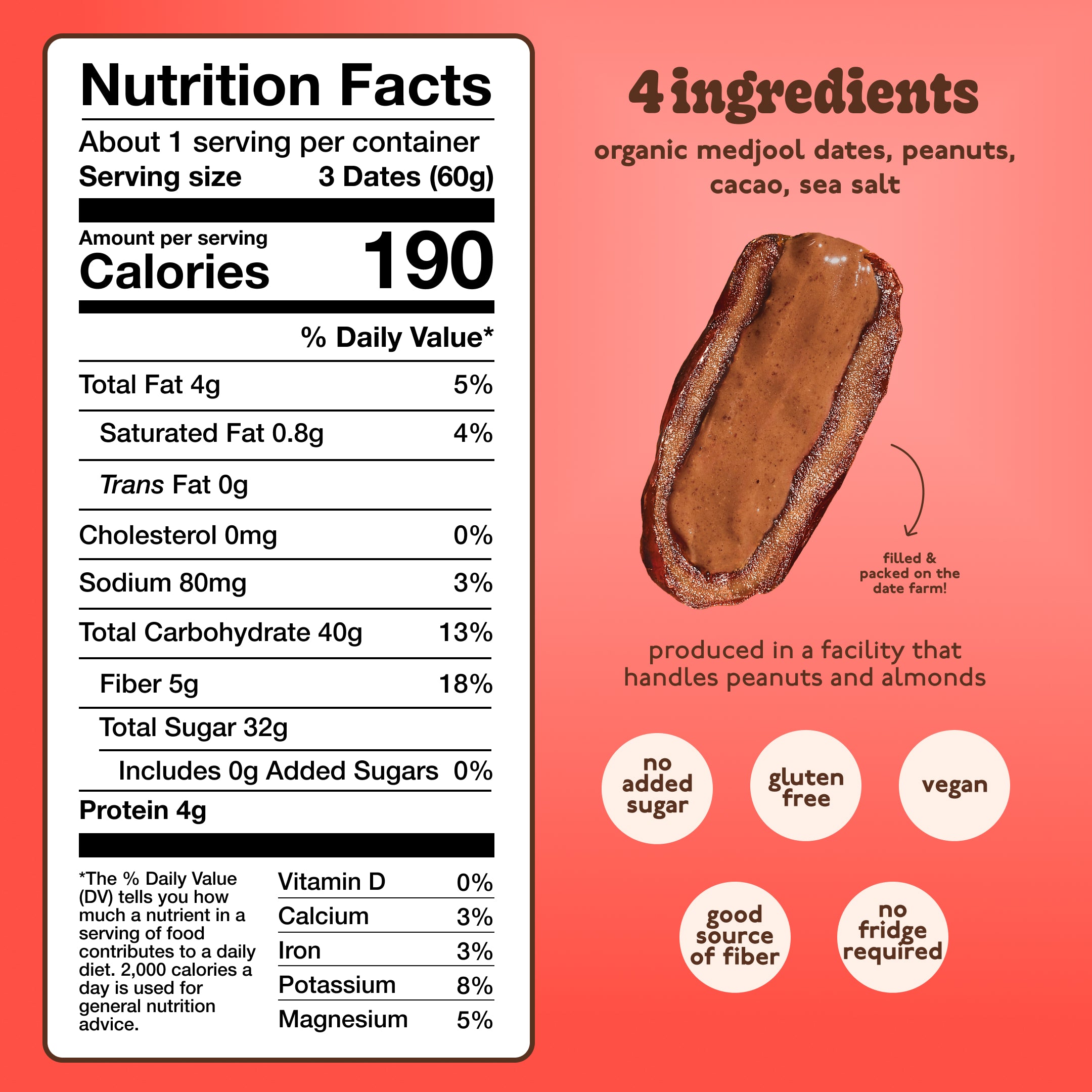 Chocolate Peanut Butter-Filled Dates | Snack Packs
