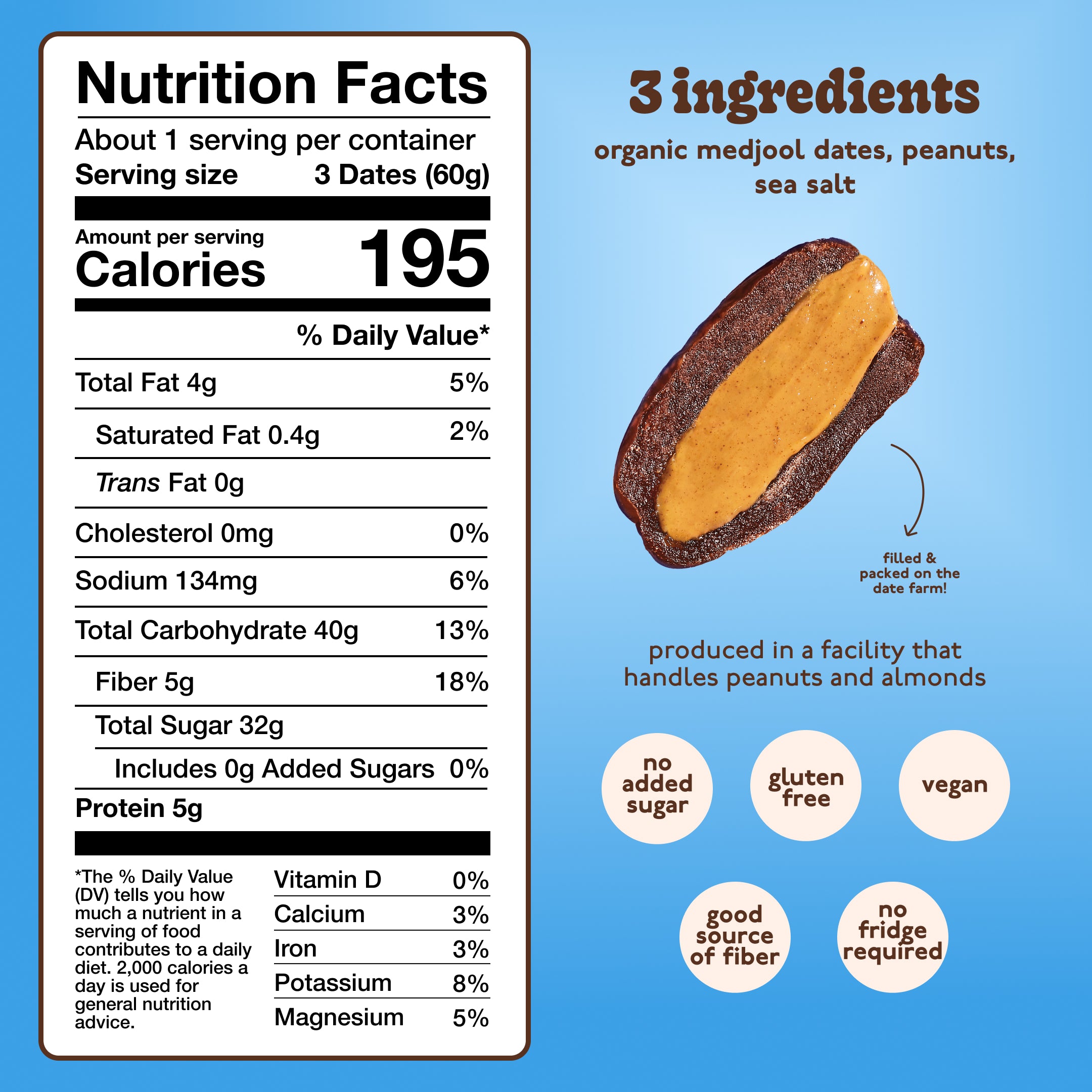Peanut Butter-Filled Dates | Snack Packs