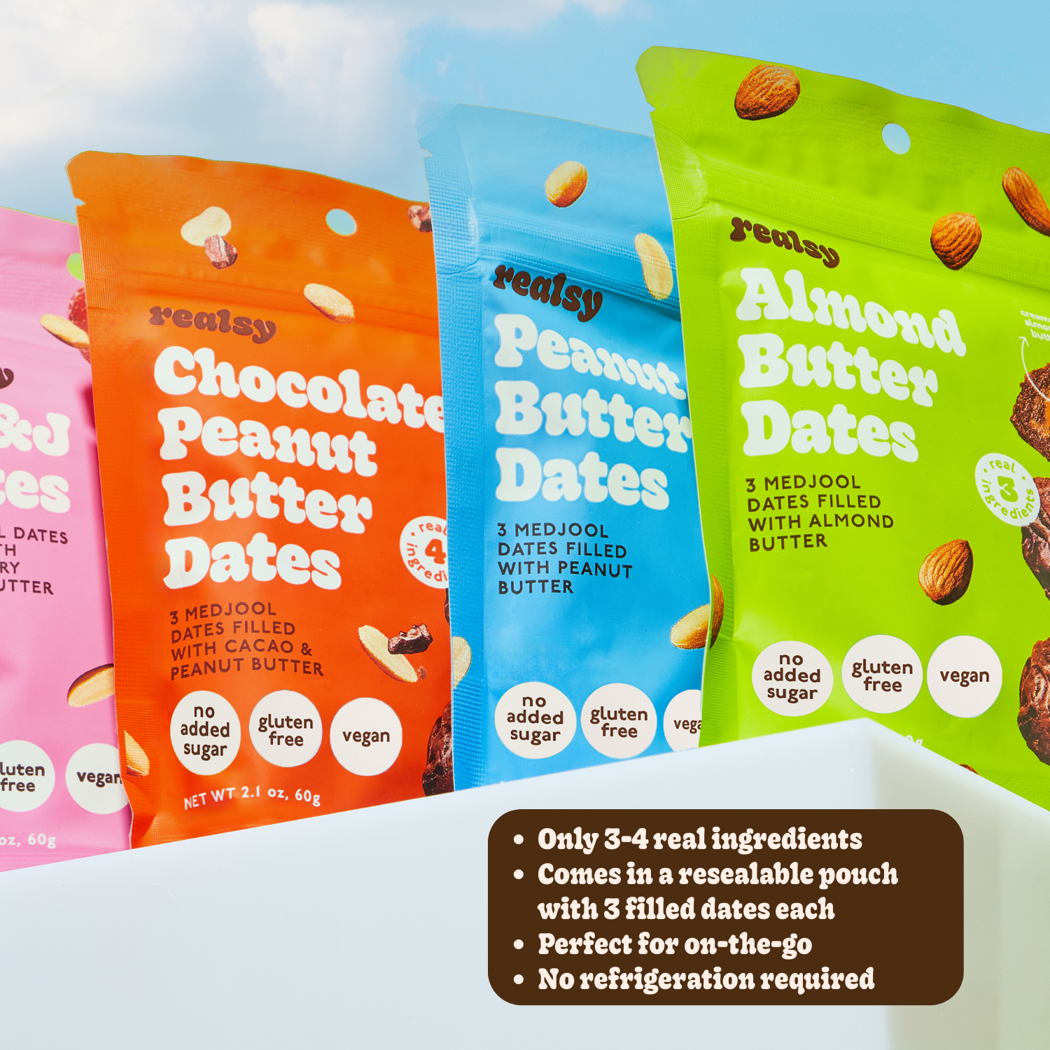 Variety Pack Nut Butter Dates | Snack Packs