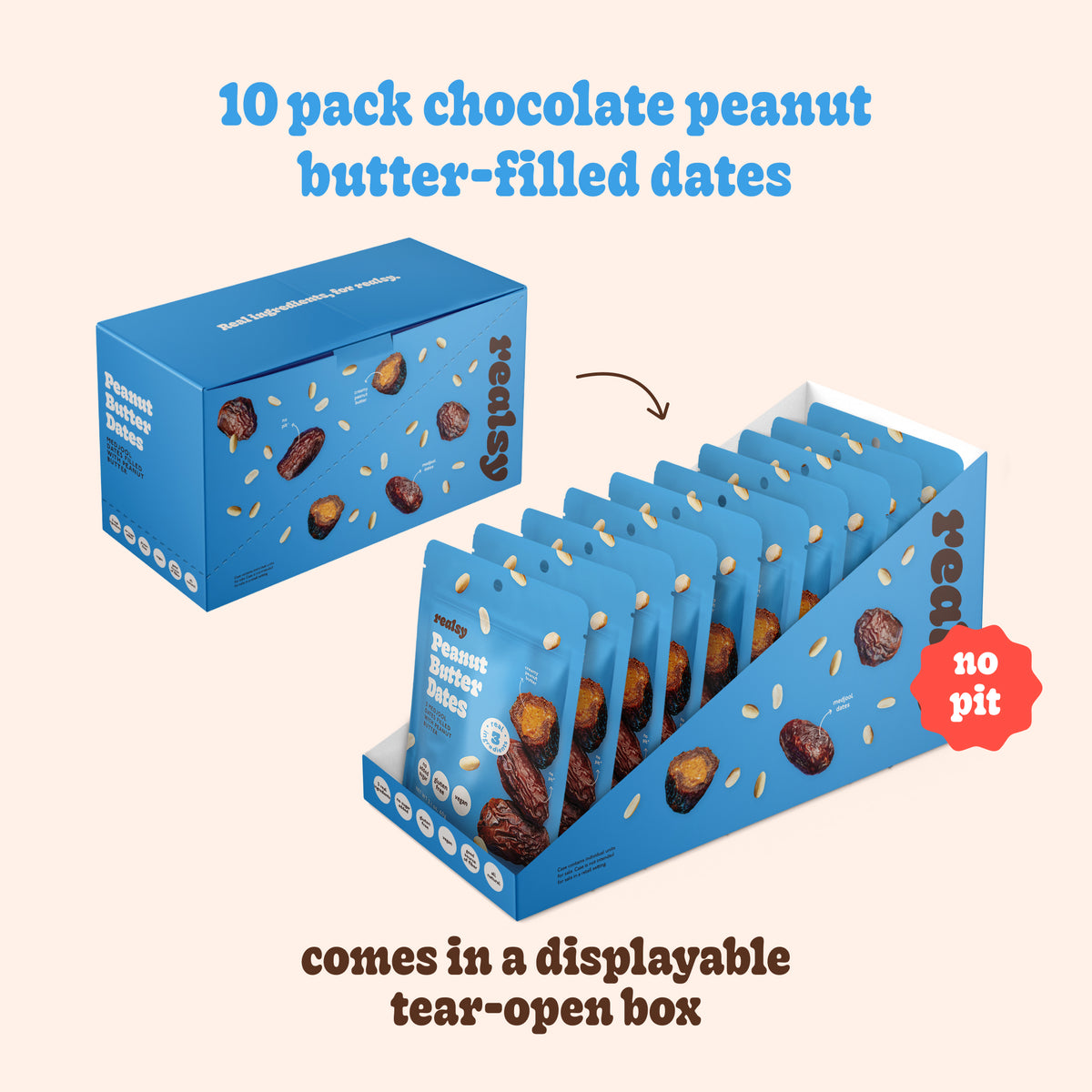 Peanut Butter-Filled Dates | Snack Packs – realsy