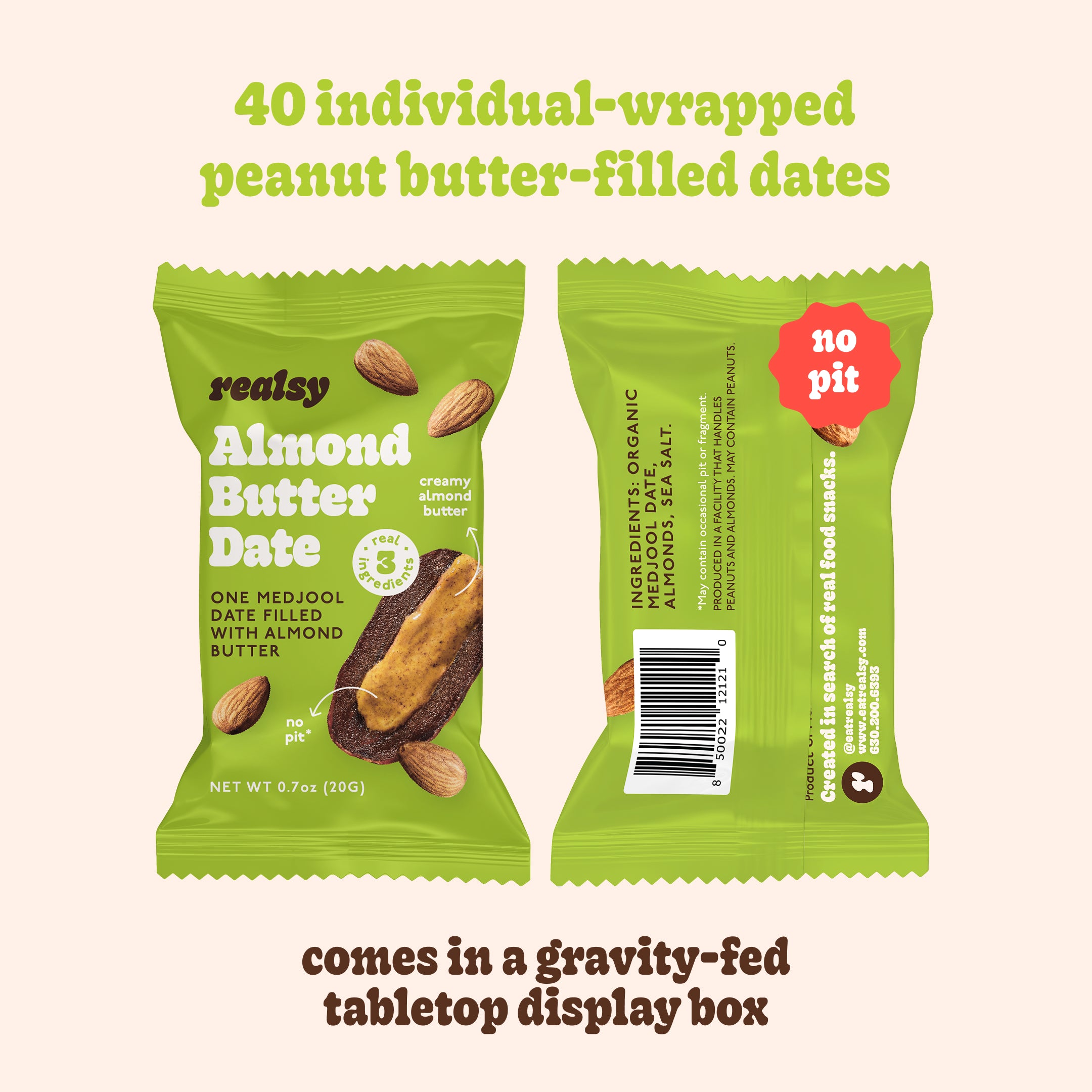 Almond Butter Dates | Individually Wrapped
