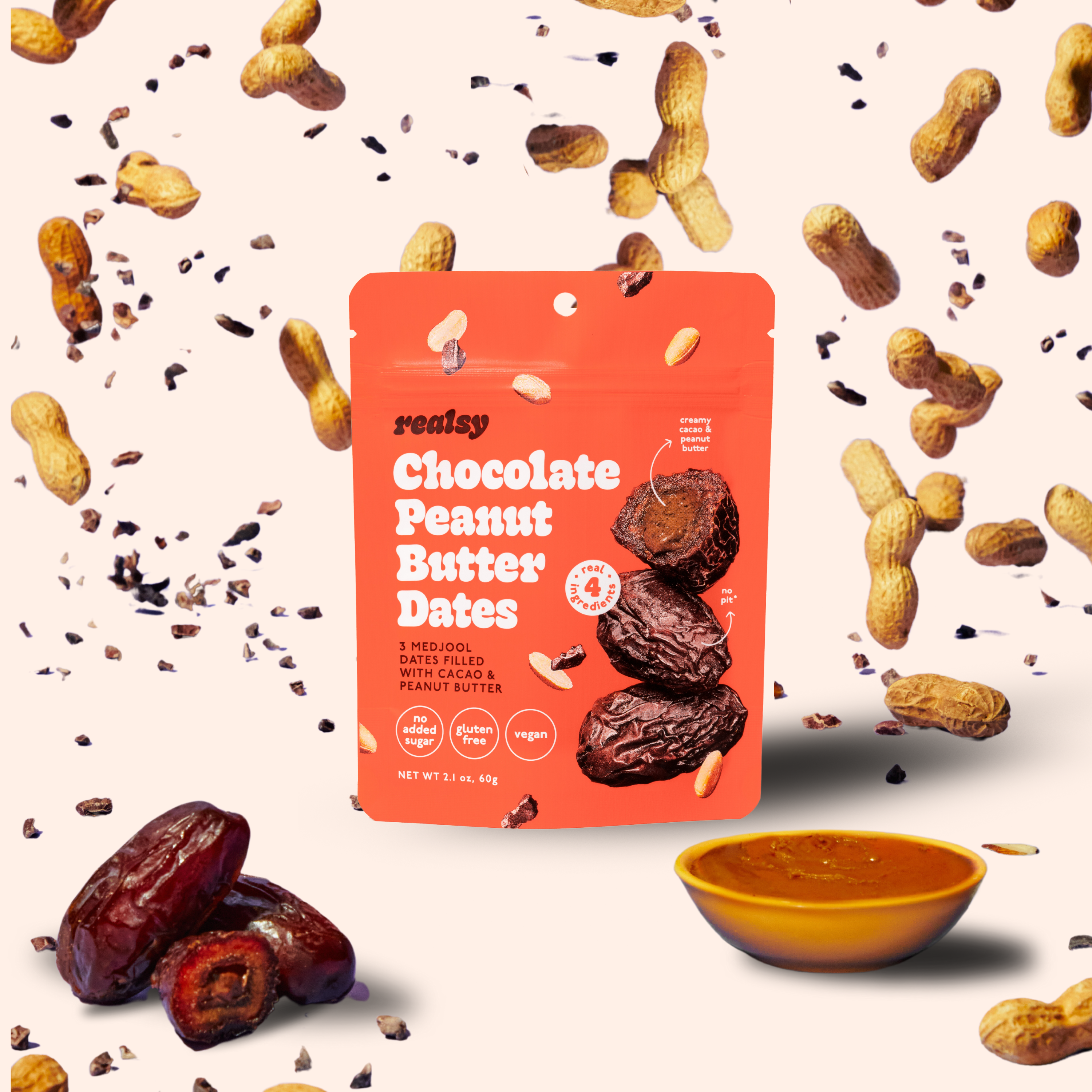 Chocolate Peanut Butter Dates | Snack Packs