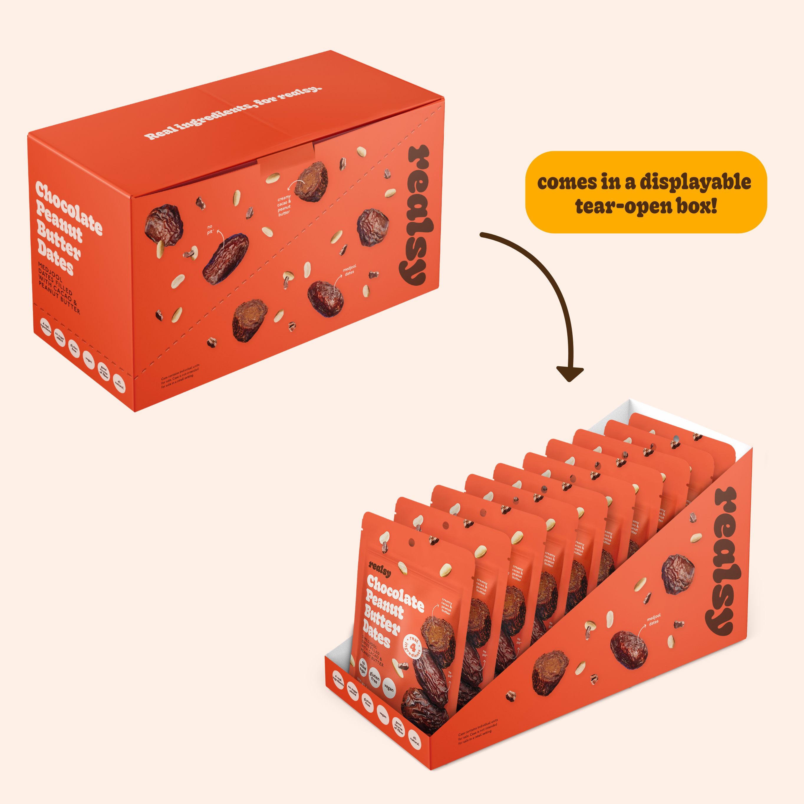 Chocolate Peanut Butter Dates | Snack Packs