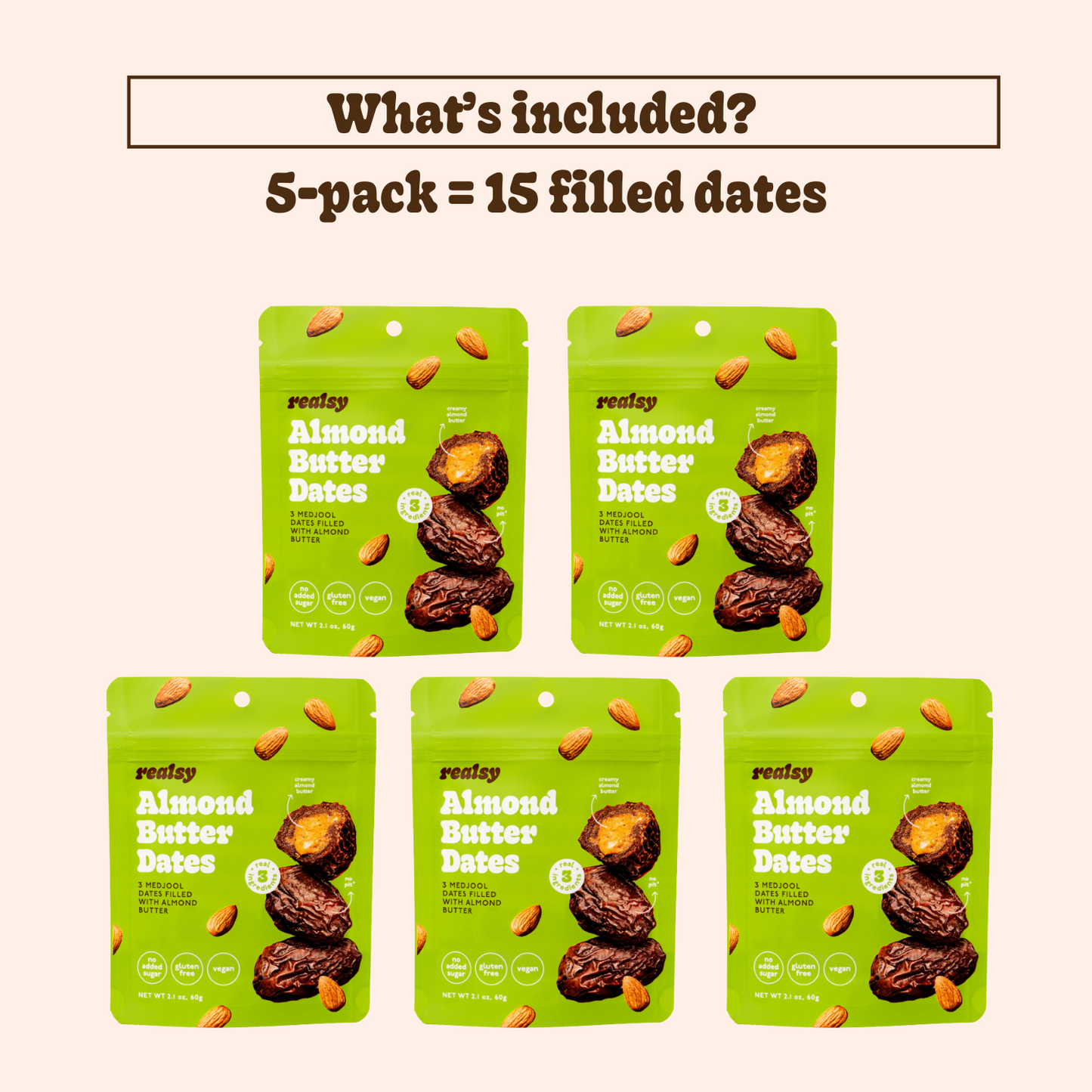 Almond Butter Dates | Snack Packs