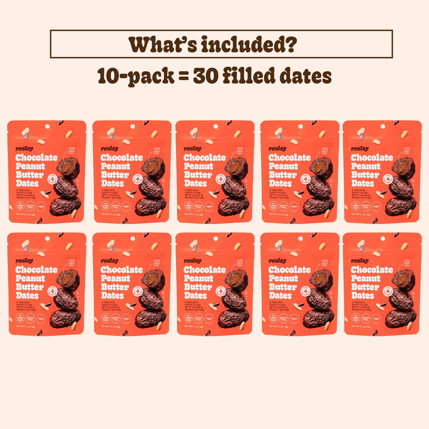 Chocolate Peanut Butter Dates | Snack Packs