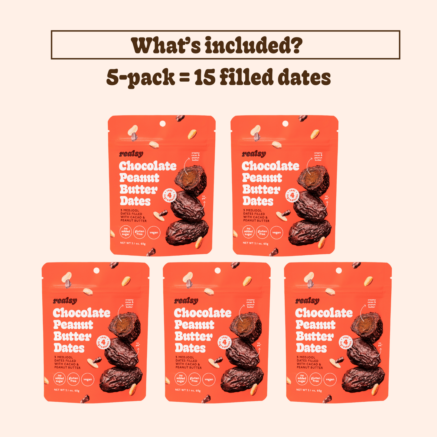 Chocolate Peanut Butter Dates | Snack Packs