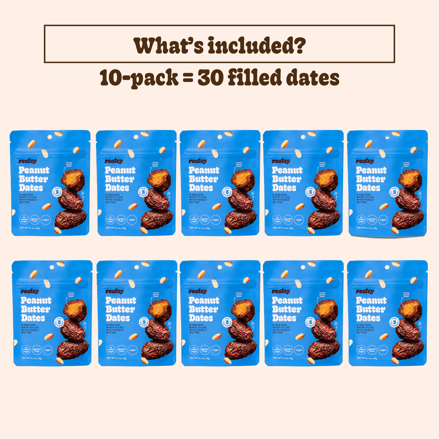 Peanut Butter Dates | Snack Packs