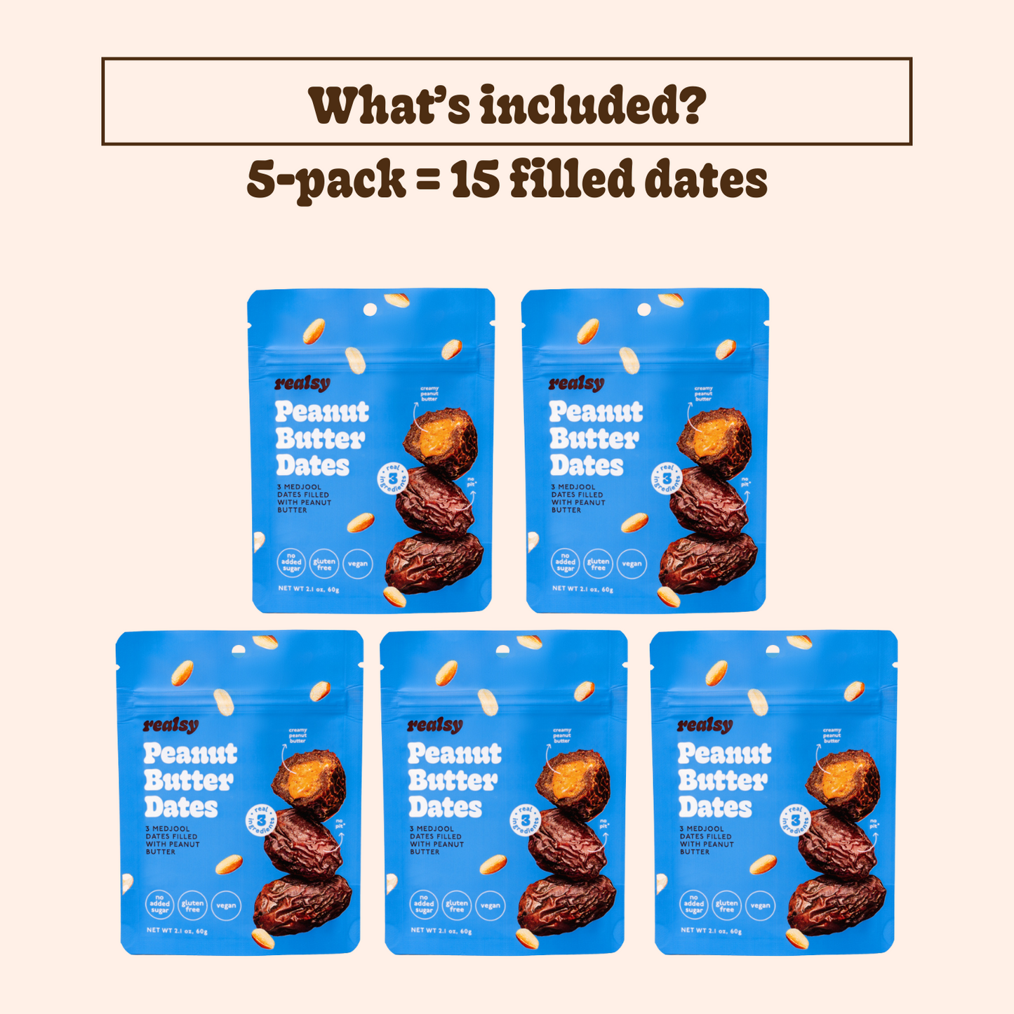 Peanut Butter Dates | Snack Packs