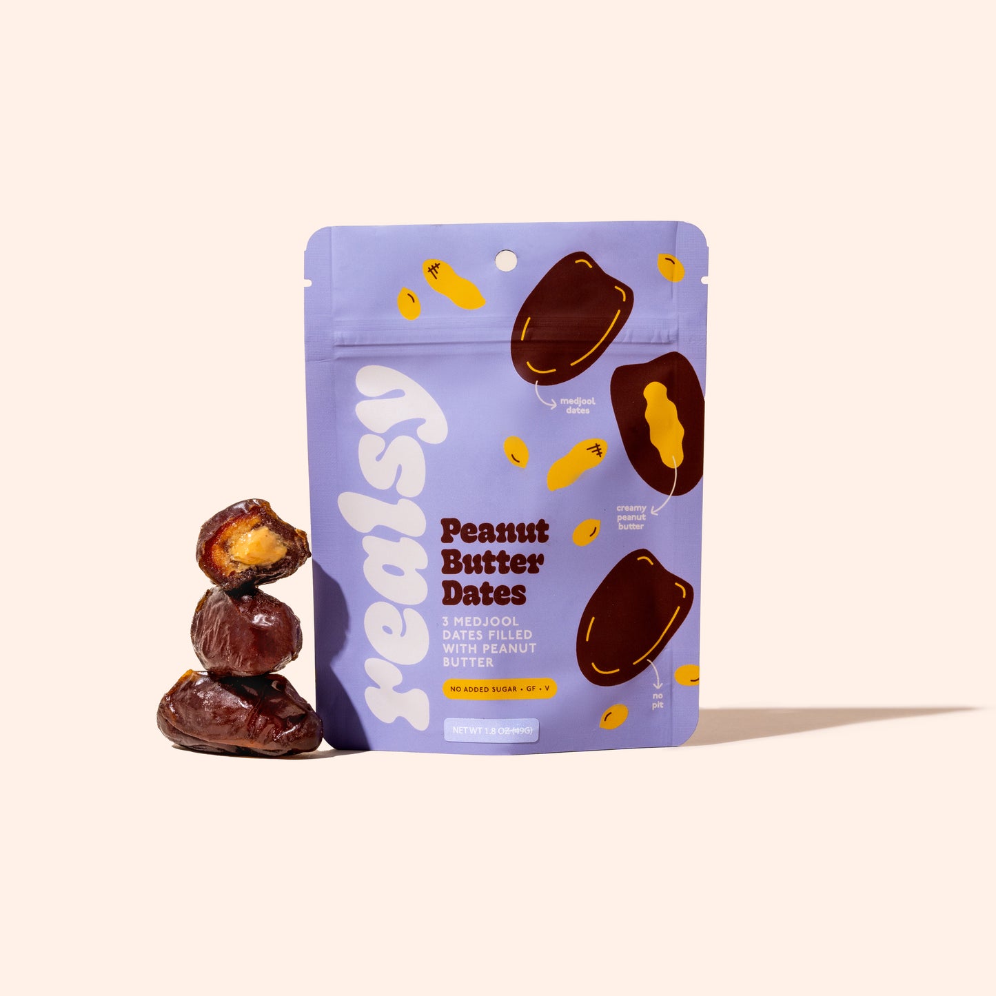 Image of small package of peanut butter dates